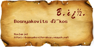 Bosnyakovits Ákos névjegykártya
