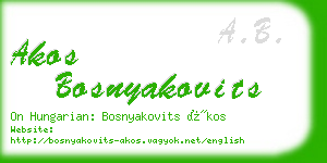 akos bosnyakovits business card